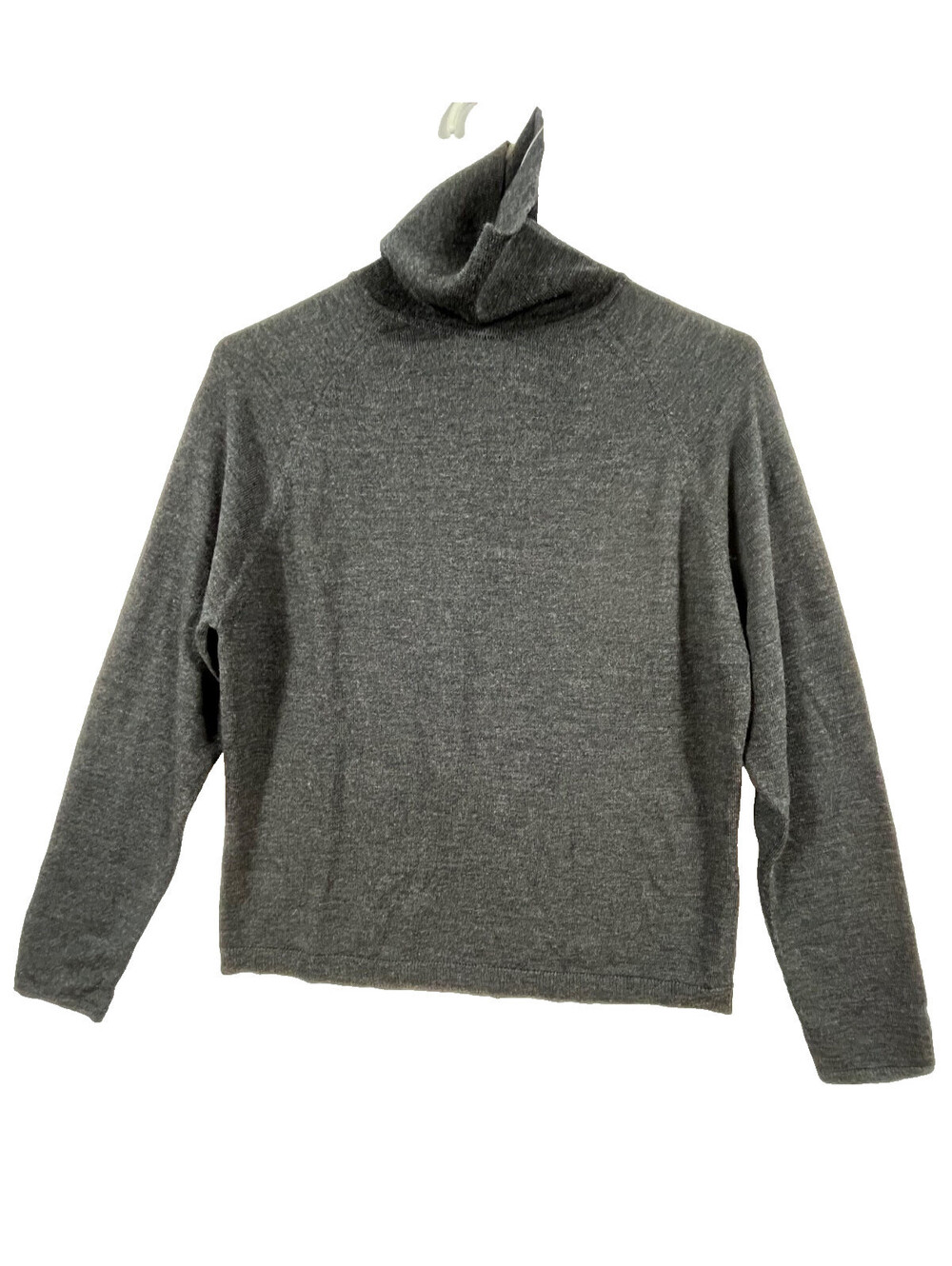 NWT Talbots Petites L 100% Merino Wool Turtleneck Sweater Gray Made Italy